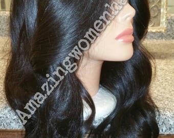 New most natural u part wig yaki texture 3 bundles @ 14 16 18" natural color