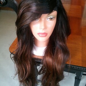 Top Shelf Sexy brazilian human hair u part wig side swoop bang very small u section soft ombre colors image 2