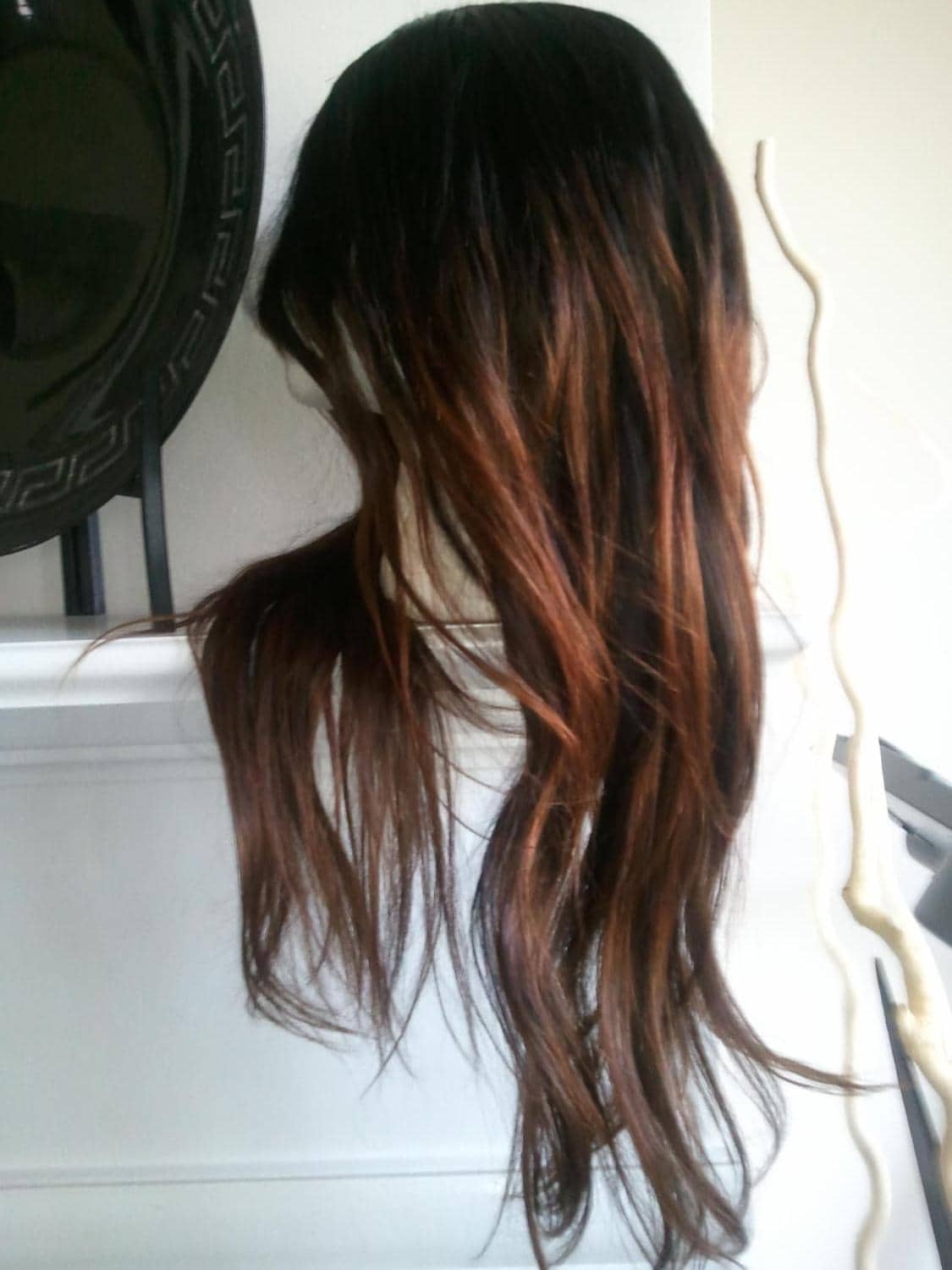 Brazilian Human Hair Middle U Part Wig Deep Ombre Mix Body  display picture 3