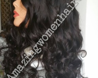 NEW ! no make up monday brazilian body wave middle parting u part wig natural color 18 18 20 20