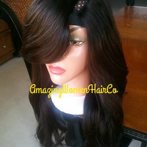 Sale sale Hot new Brazilian Human hair u part wig unit swoop bang soft ombre color custom made body wave hair texture lengths 16 18 20 image 1