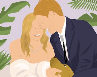 Individuell handgezeichnetes Portrait vom Foto – Personalisiertes Digitales Kunstwerk – Individuelle Illustration & Zeichnung