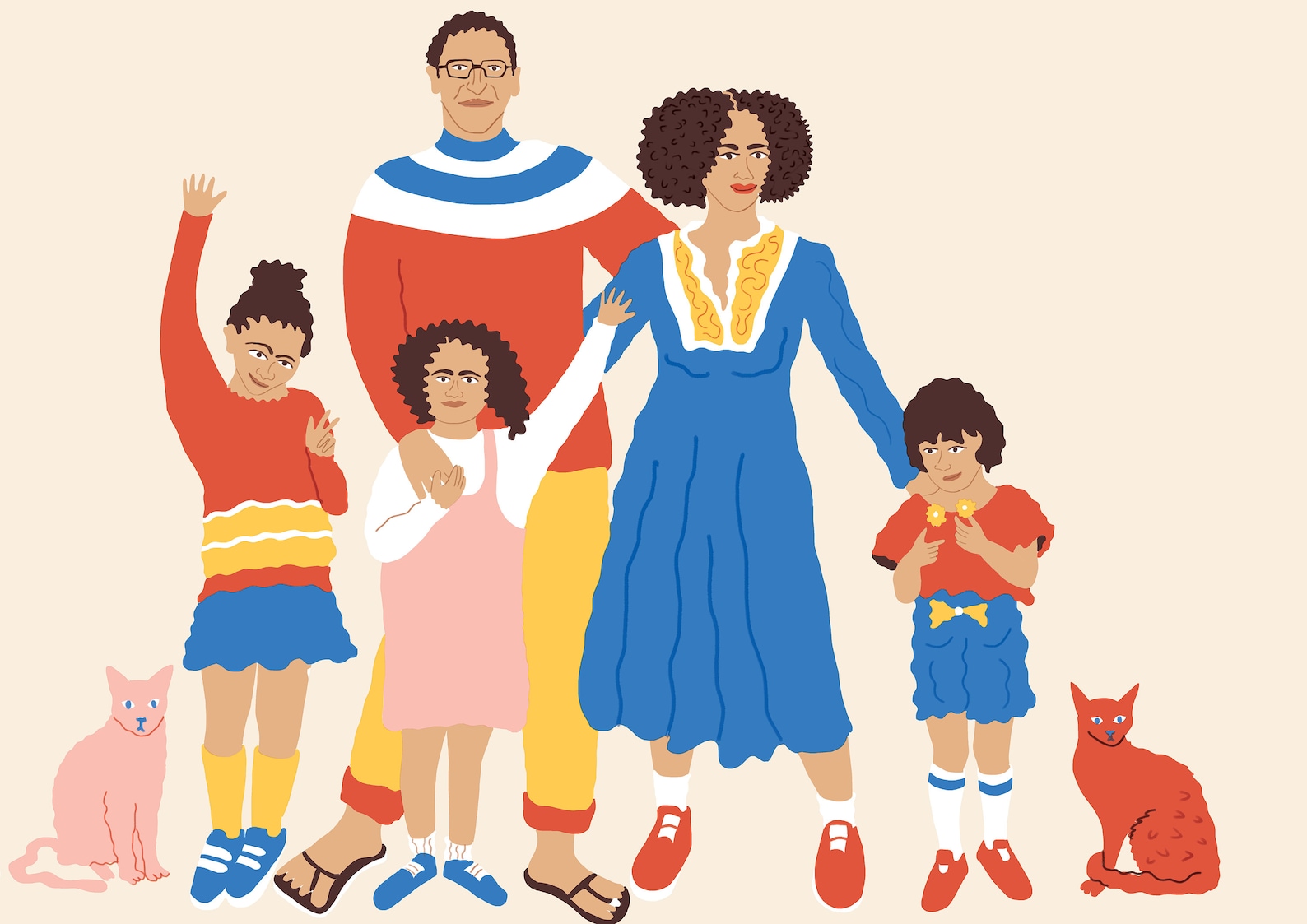 Family Bitmap Custom Digital Family Portrait Family Illustration Digital | Etsy