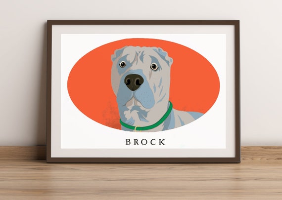 Pet Portrait Print-Pet Portrait Drawing-Pet Portrait Custom-Pet Portrait-Colourful Custom illustrated pet portrait-digital or print options