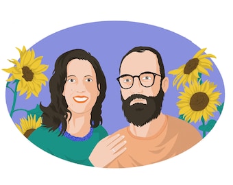 Paare Portrait benutzerdefinierte-Paare Portrait Illustration-digitale Paare Portrait Geschenk-Paare Portrait-Paare Portrait von Foto