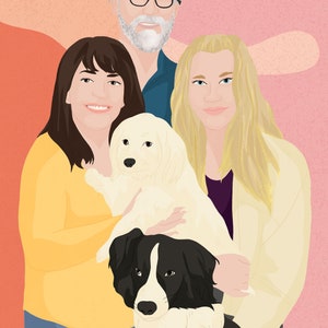 Couples portrait, personalised Valentines Day present, family portrait image 4