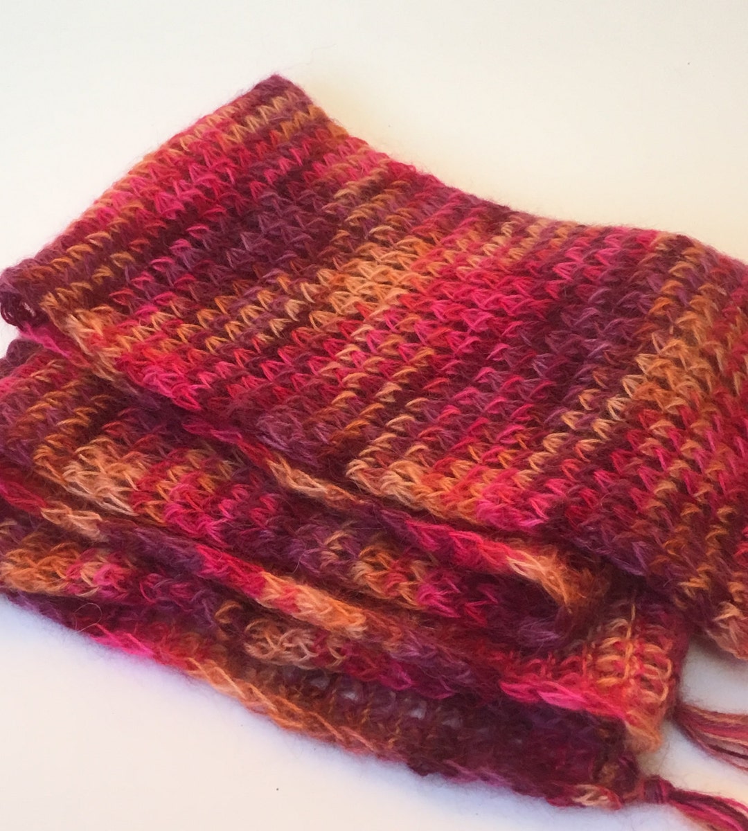 Women's Hand Knit Red Lacey Scarf Perfect for Fall or Winter - Etsy