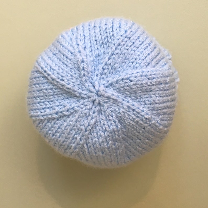 Newborn Baby Boy Blue Hat With Embroidered Lamb Custom Knit Etsy