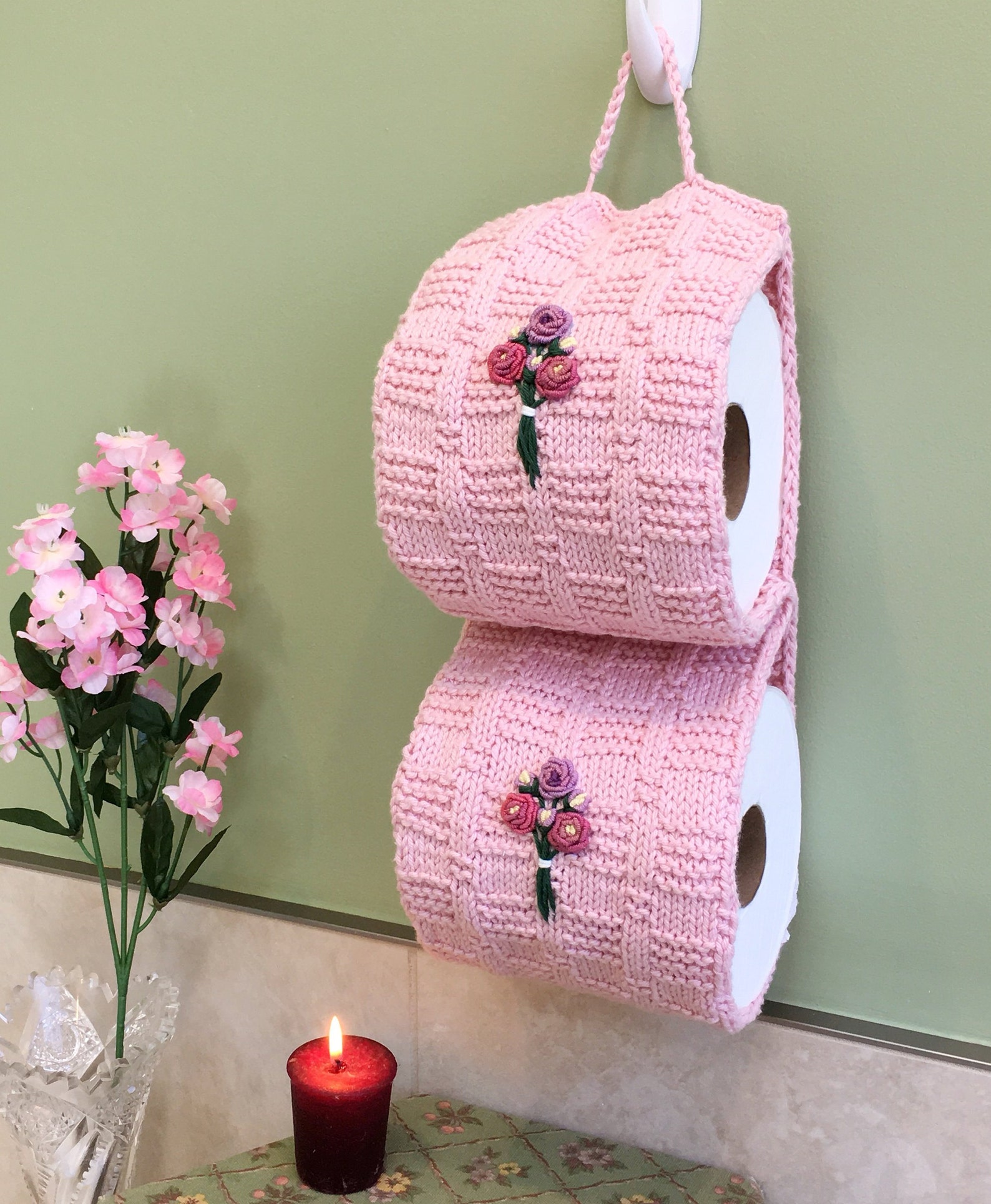Pink Toilet Paper Cover, Toilet Paper Storage, Toilet Paper Cozy With ...