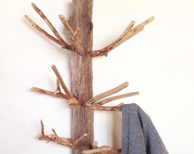 Natural Wooden Coat Rack Driftwood Coat Hanger Handmade Coat Etsy