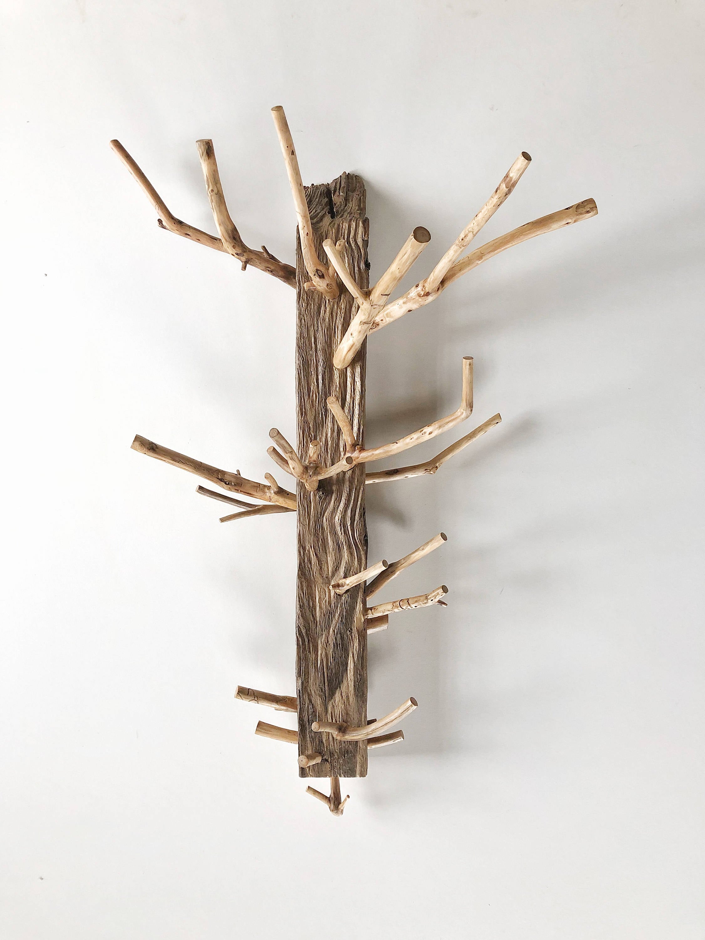 Rustic Wooden Coat Rack, Driftwood Coat Hanger, Handmade Coat Hanger