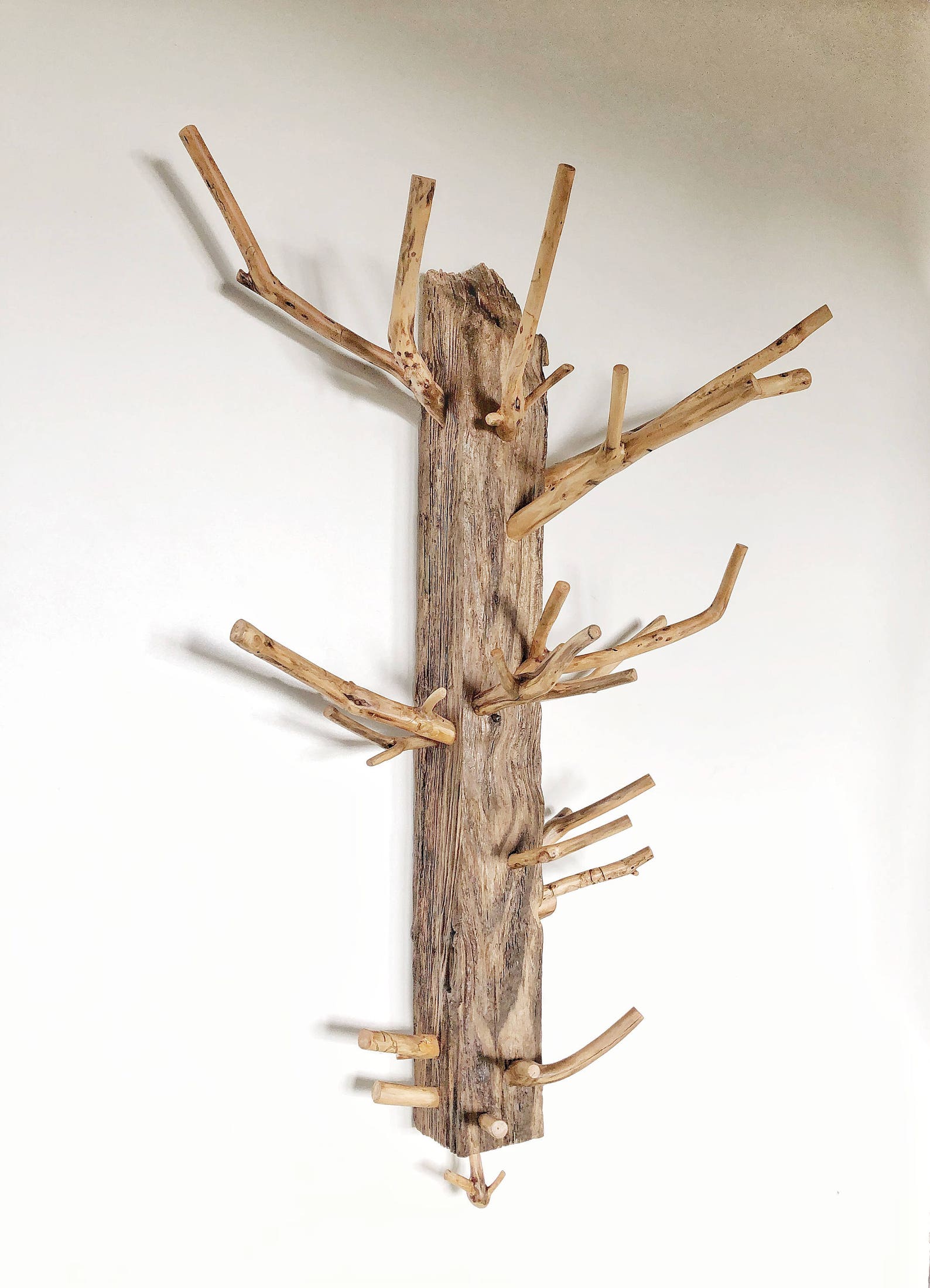 Rustic Wooden Coat Rack, Driftwood Coat Hanger, Handmade Coat Hanger