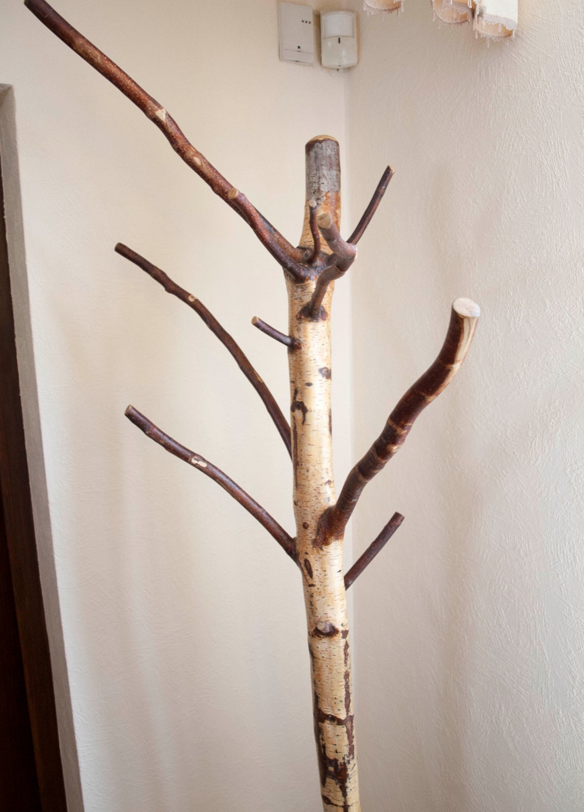 Coat rack Free standing birch coat stand Rustic birch coat Etsy