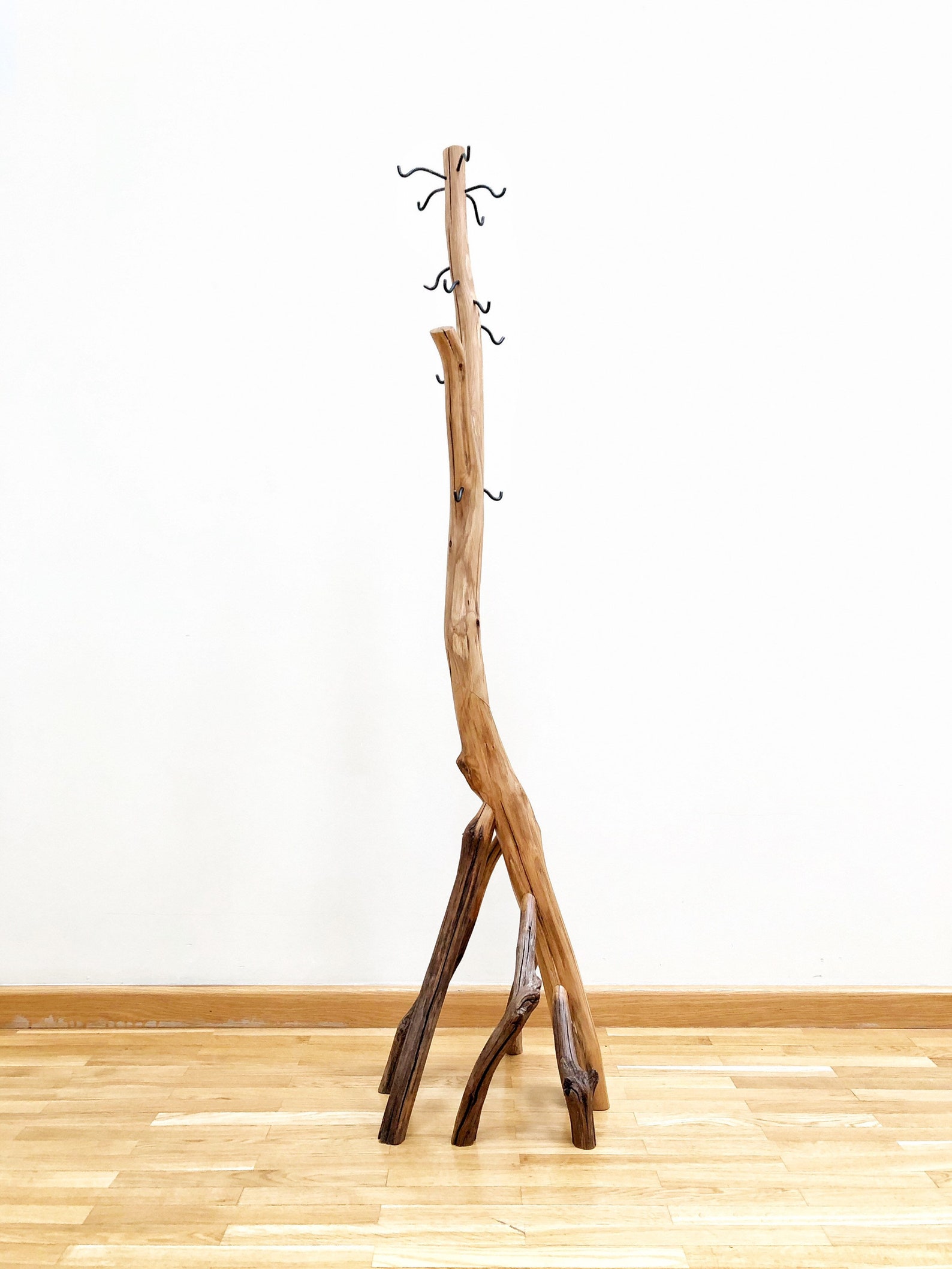 Coat Rack, Free Standing Oak Coat Stand, Rustic Coat Stand, Gift, Gift