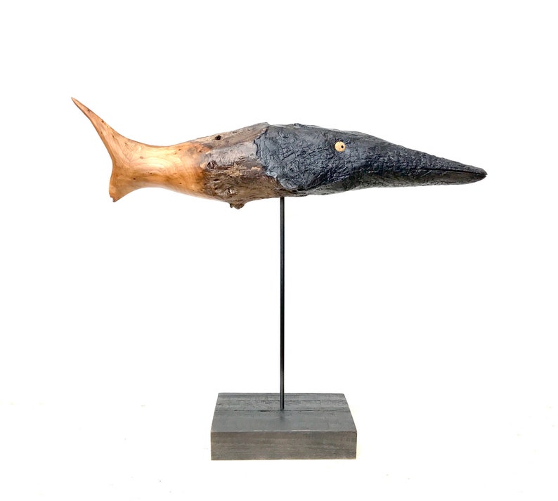Big Fish Statue Fish Wooden Fish Sculpture Fish Statue Art Etsy