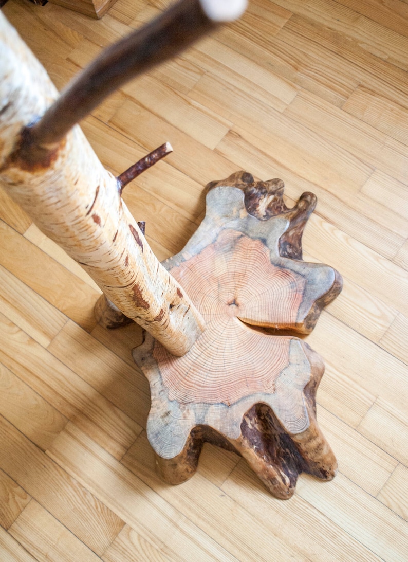 Coat rack Free standing birch coat stand Rustic birch coat Etsy
