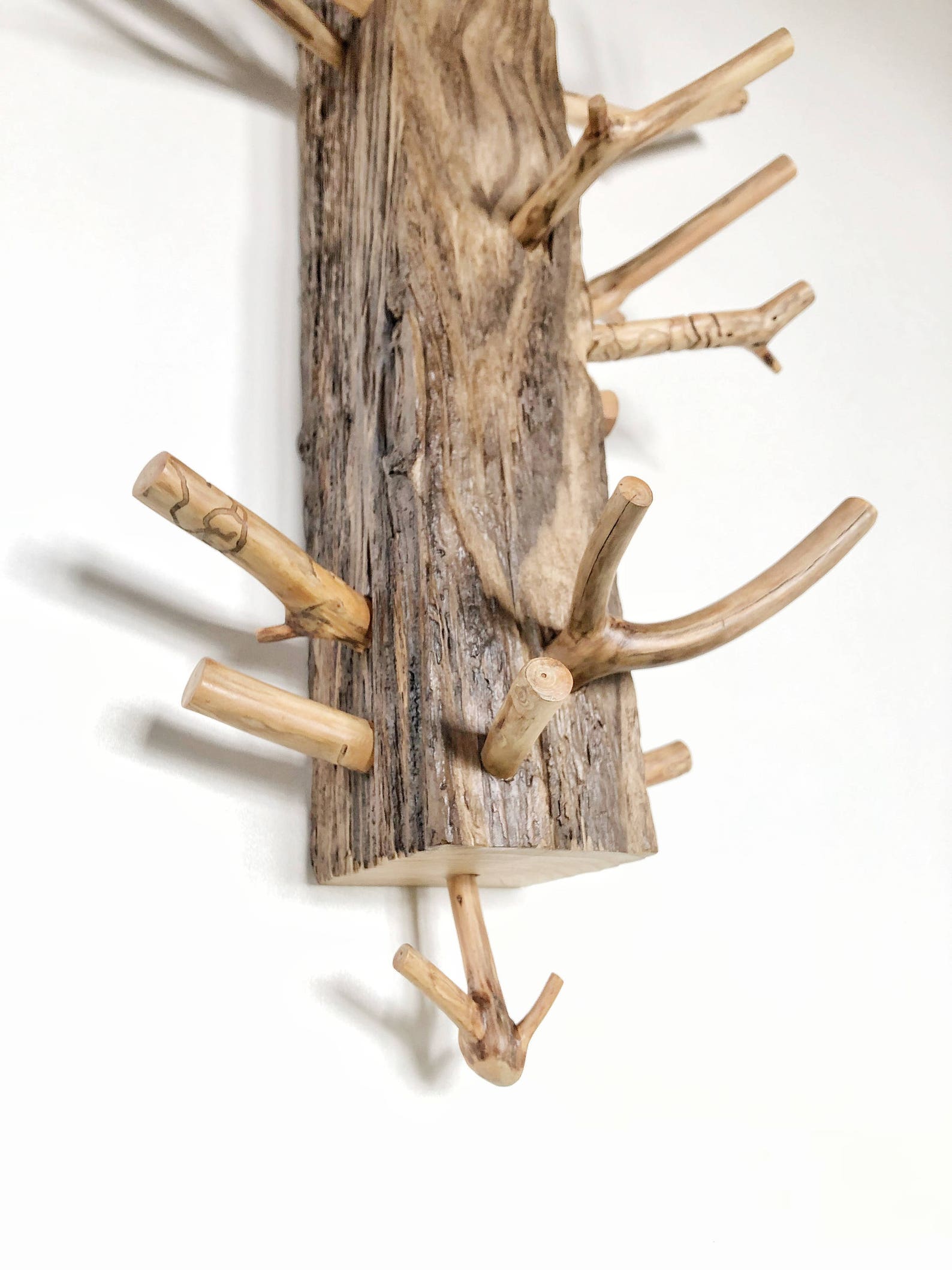 Rustic Wooden Coat Rack, Driftwood Coat Hanger, Handmade Coat Hanger