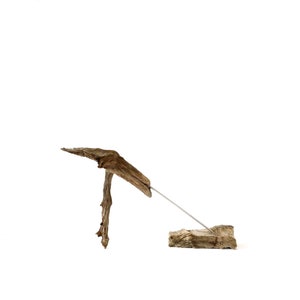 Driftwood Sculpture: Abstract Wood Art Table Centerpiece