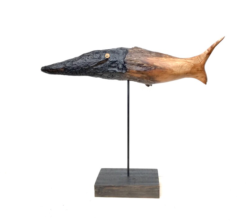 Big Fish Statue Fish Wooden Fish Sculpture Fish Statue Art Etsy