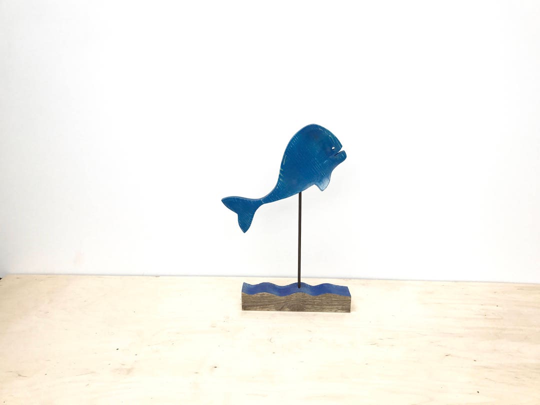 Flying Fish, Wooden Fish Figure, Whale Fish Statue, Whale Fish Decor ...