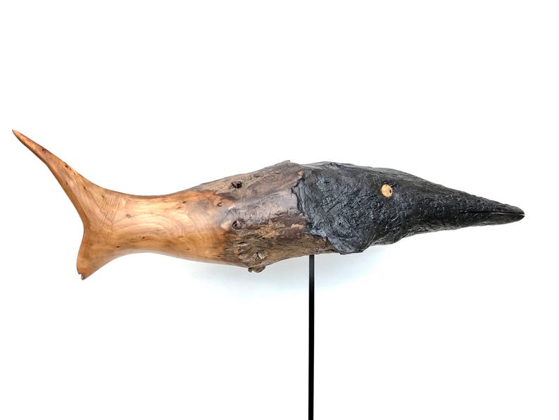 Big Fish Statue Fish Wooden Fish Sculpture Fish Statue Art Etsy