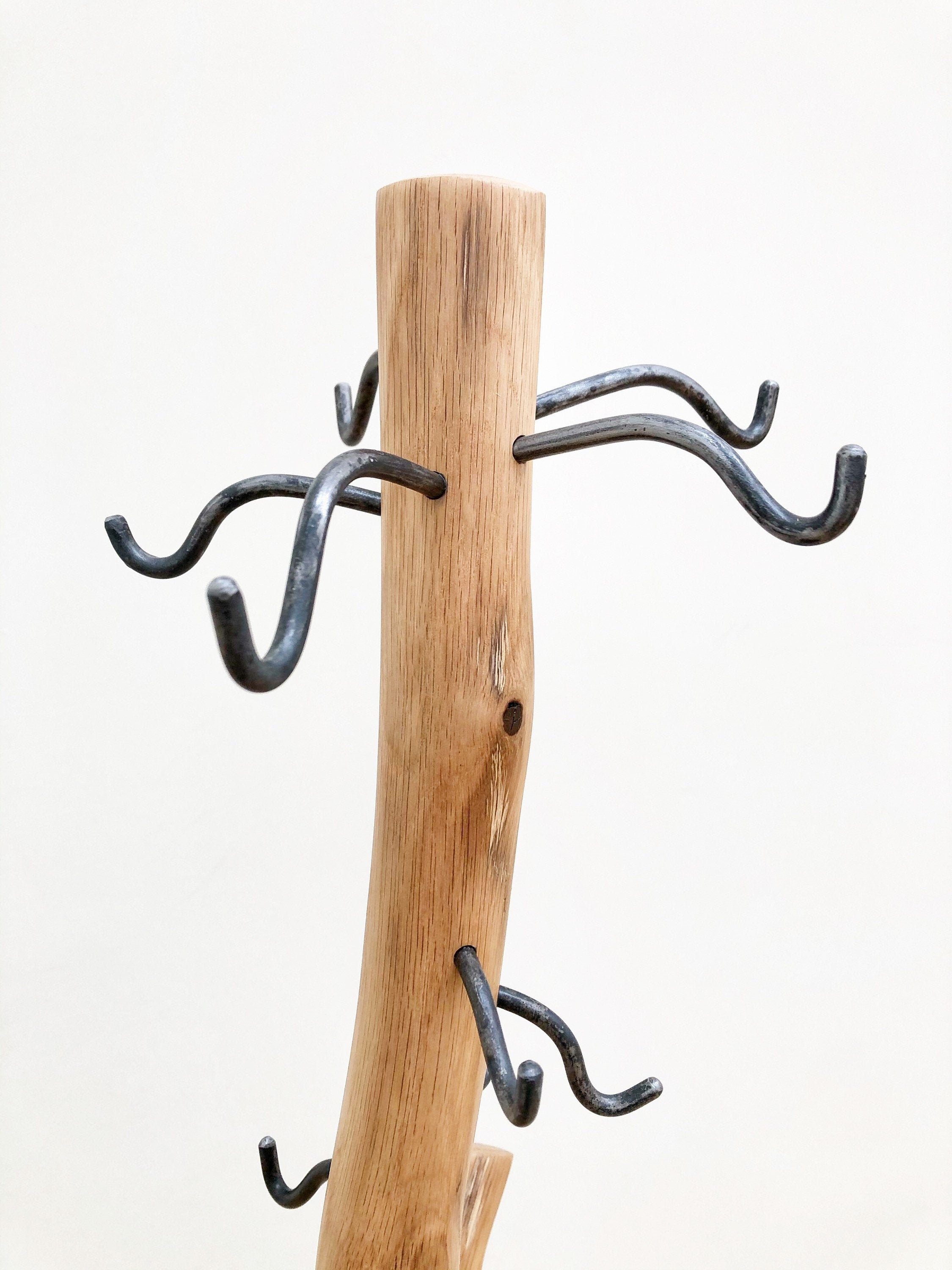 Coat Rack Free Standing Oak Coat Stand Rustic Coat Stand Etsy