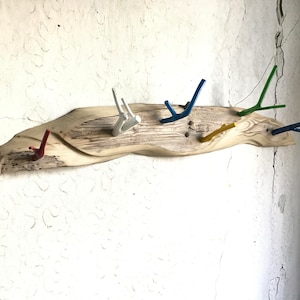 Driftwood coat rack, Coat Rack, Coat hanger, Rack art, Colors, Reclaimed wood art, Home decor, Handmade coat rack