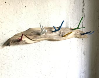 Driftwood coat rack, Coat Rack, Coat hanger, Rack art, Colors, Reclaimed wood art, Home decor, Handmade coat rack