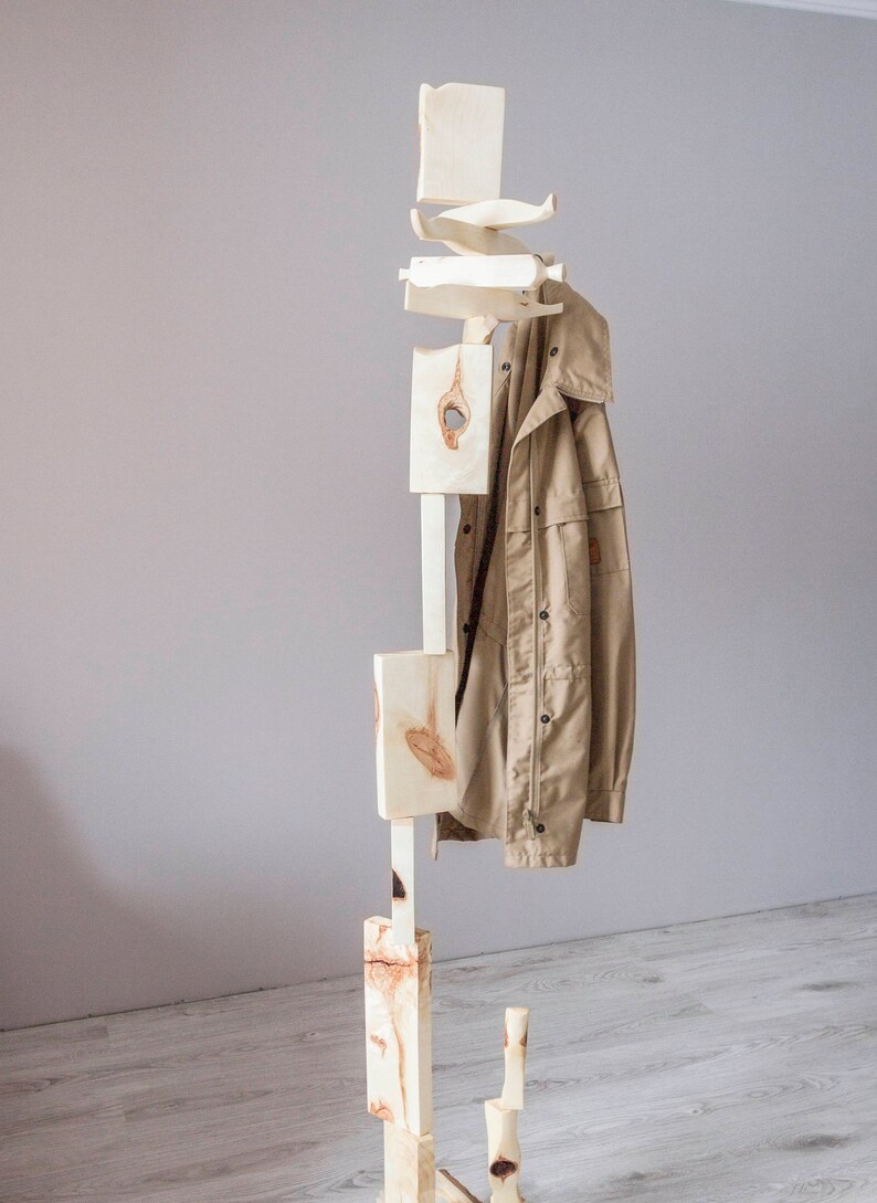 Unique coat rack Coat stand Rustic coat stand Art coat Etsy