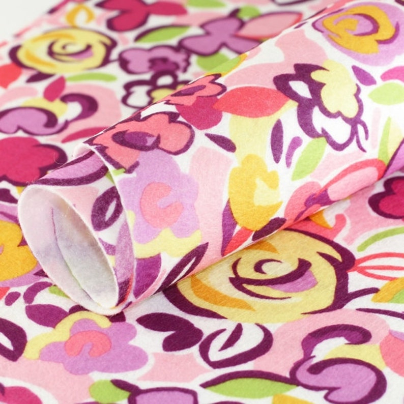 Craft Felt Sheet . Floral Print 9 X 12 JR06994 Etsy