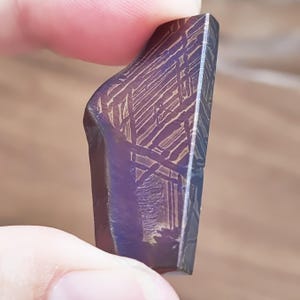 14.2g Muonionalusta Meteorite Slice, Roasted Blue Meteorite Specimen, Natural Meteorite Material Specimen, 449D122 Collection
