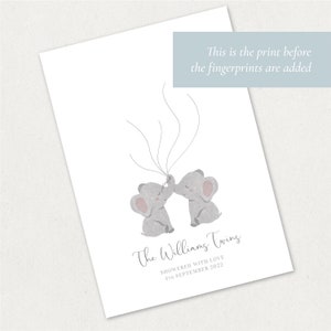 Elephant Twins Fingerprint Guest Book Baby Shower Print - Etsy UK