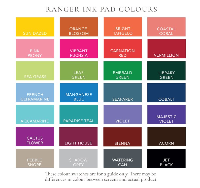 Ranger Archival Ink Dye Ink Pad 28 COLOUR OPTIONS Rubber Etsy