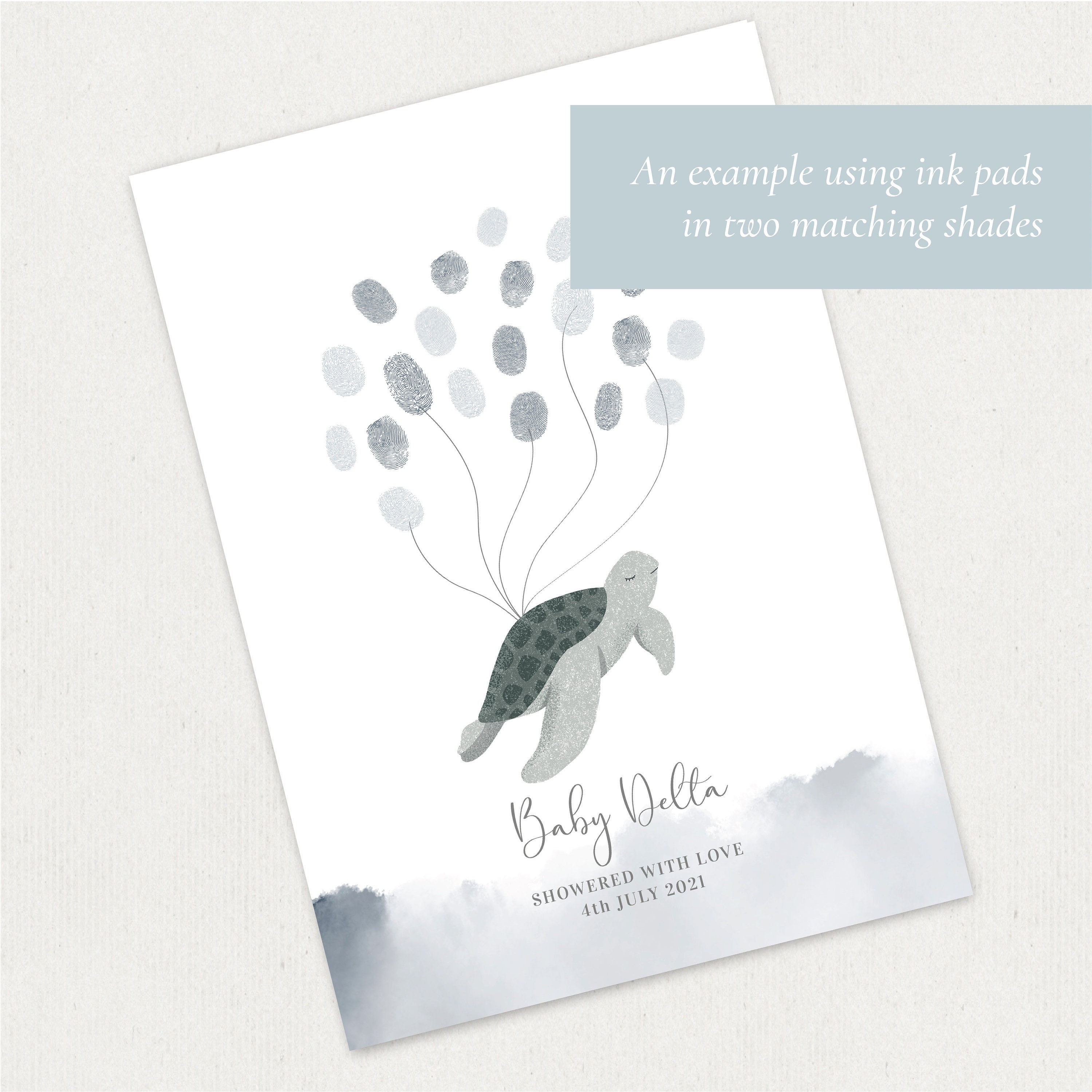 Turtle Fingerprint Guest Book Baby Shower Print | Gender Neutral - Etsy UK
