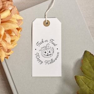 Trick or Treat Halloween Pumpkin Rubber Stamp