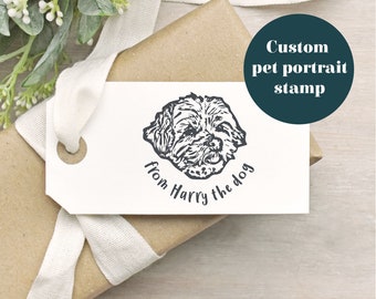 Personalised Dog Stamp - Custom Pet Portrait Stamper - Gift for Dog Lover
