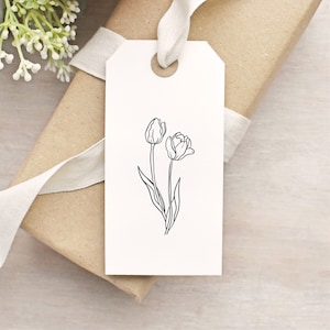 Tampon en caoutchouc transparent fleur de tulipe