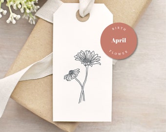 Gerbera Daisy Flower Clear Rubber Stamp | April Birth Flower