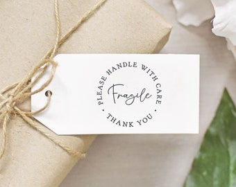 Fragile Handle With Care Circle Stamp