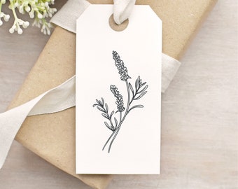 Curved Lavender Rubber Craft Stamp