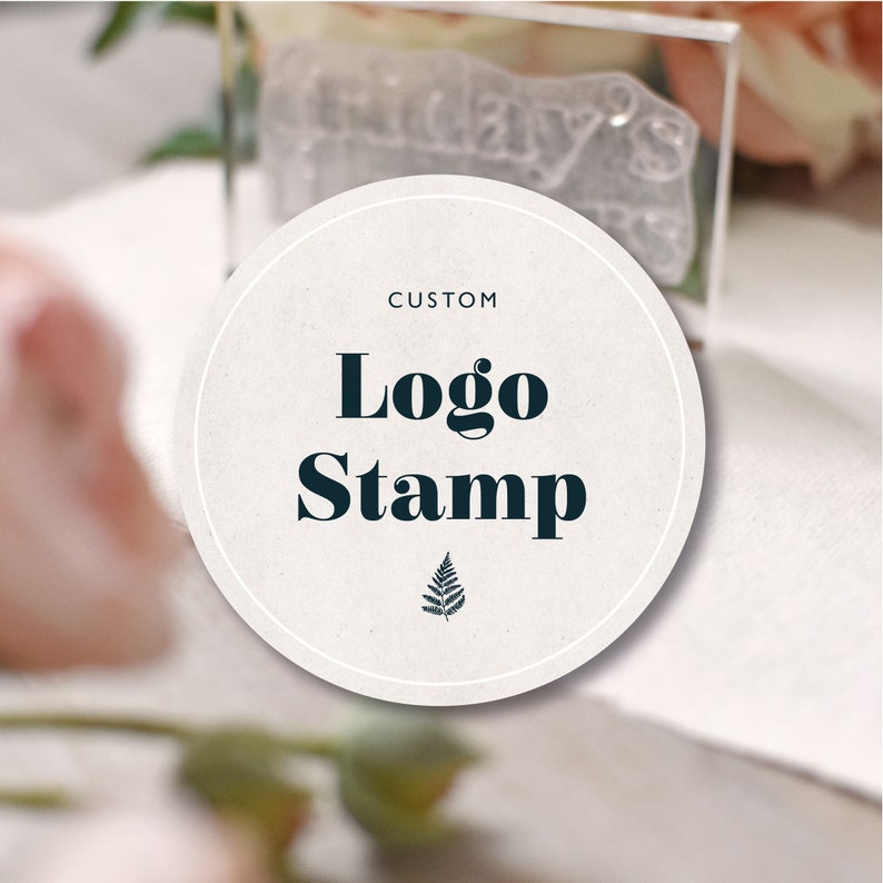 Custom Logo Stamp Personalised Business Clear Rubber Stamp image 1