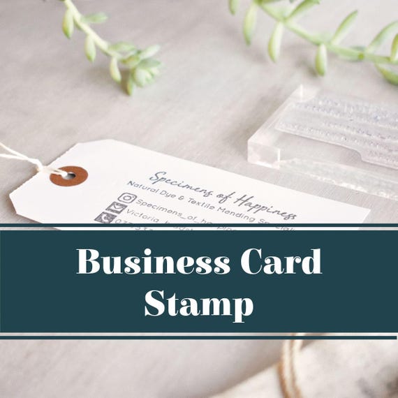Custom Business Card Stamp | Hand Stamped Logo and Social Media Stamp
