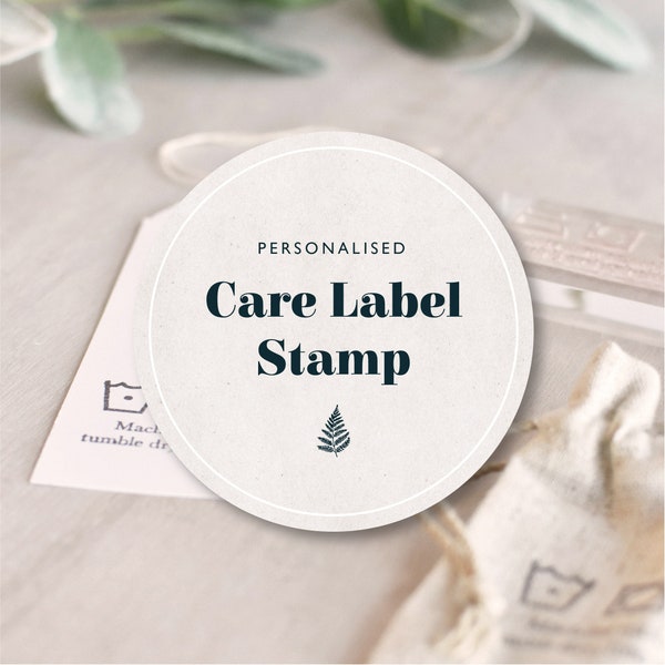 Custom Care Label Stamp for Washing Instructions with Garment Care Icons