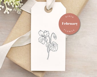 Violet Flower Rubber Stamp | February Birth Flower