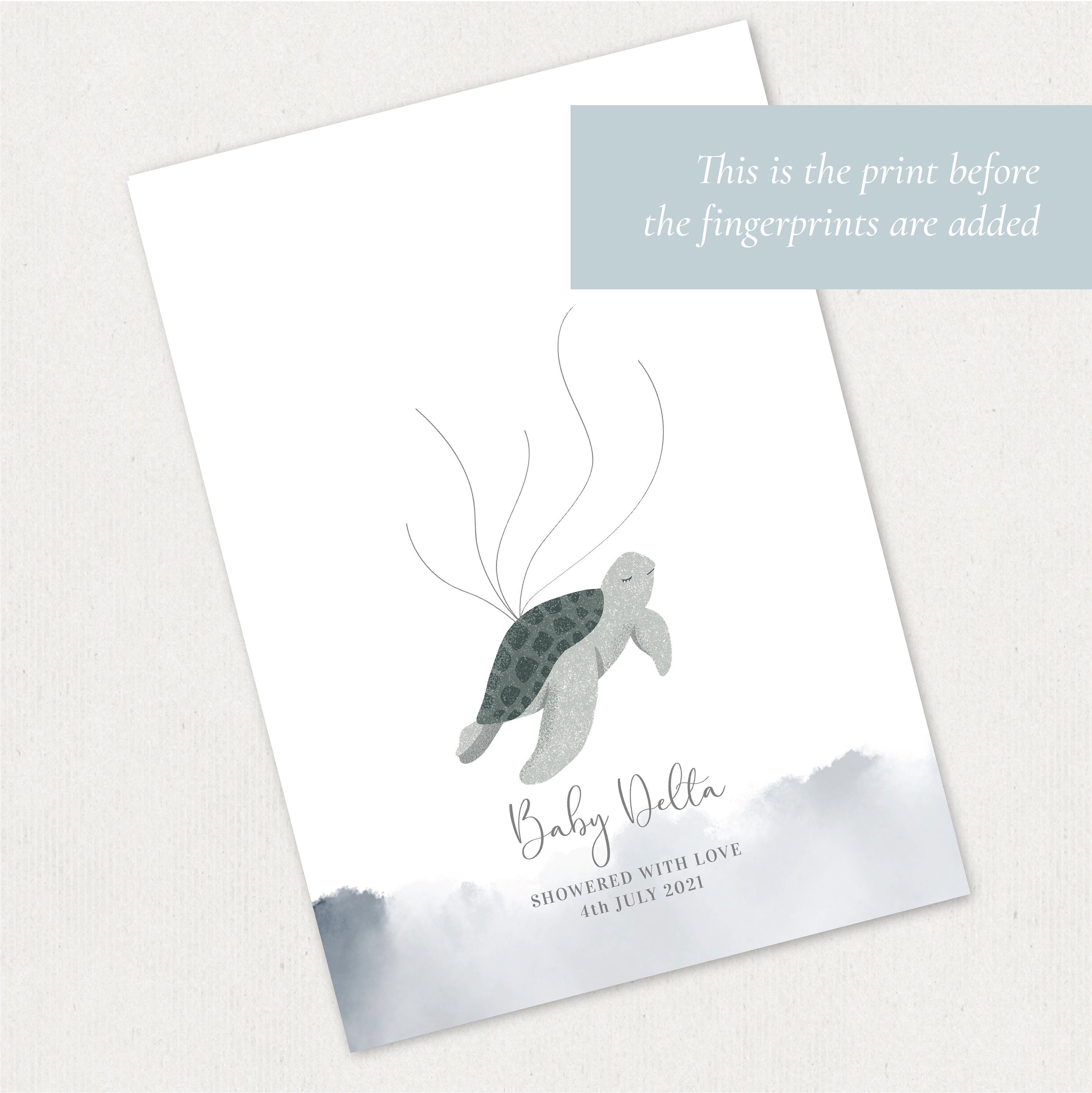 Turtle Fingerprint Guest Book Baby Shower Print | Gender Neutral - Etsy UK