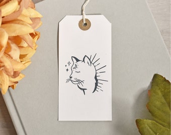 Mystical Cat Halloween Rubber Stamp