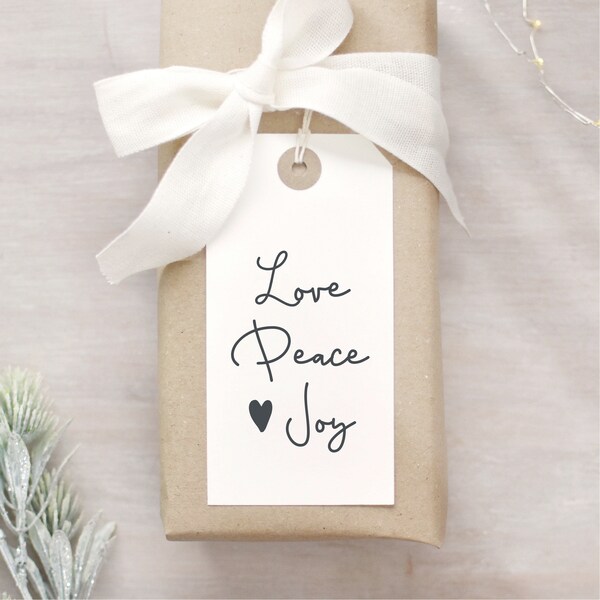 Love Peace and Joy Christmas Rubber Stamp