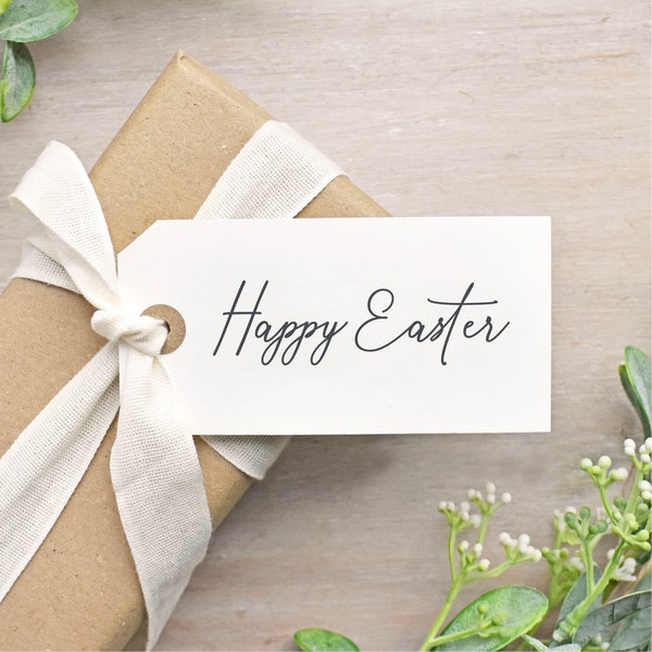 Happy Easter Stamp - Single Line Script