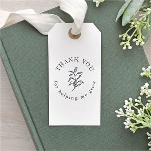 Kreis Danke, dass Sie mir helfen, zu wachsen Stempel | Lehrer Spruch klarer Stempel