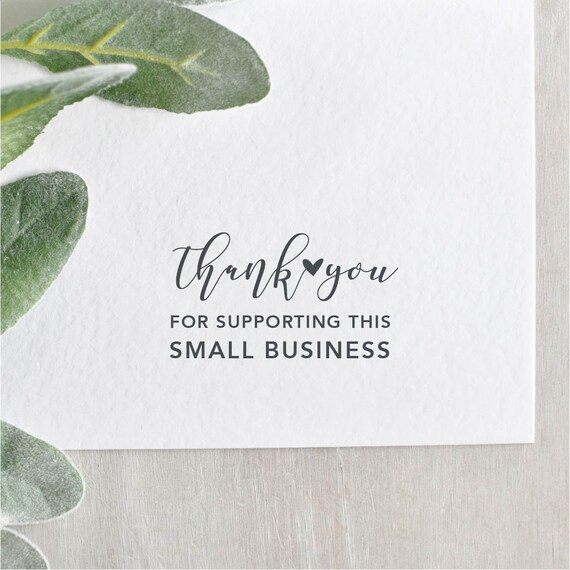 thank you for supporting small business stamp pre made and etsy thank you business card